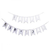 Гірлянда-літери «Happy Birthday» Срібло